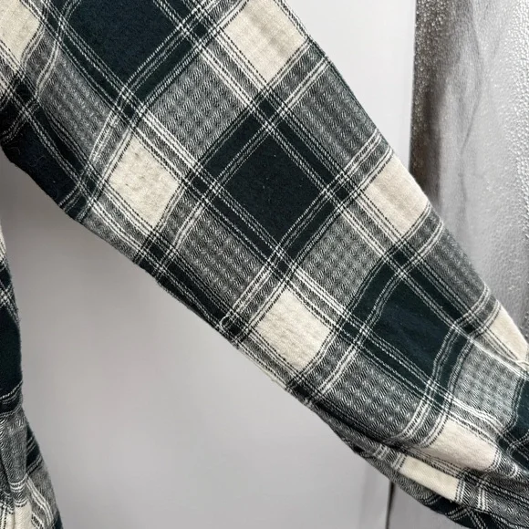 Knox Rose Green & Ivory Plaid Button-Front‎ Long Sleeve Midi Dress Sz 2X Plus - Picture 13 of 16